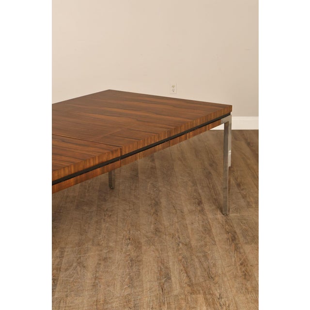 Mid Century Modern Expandable Rosewood and Chrome Dining Table For Sale - Image 11 of 18
