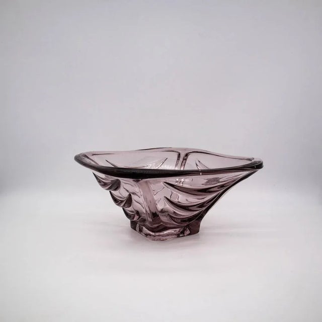 Mid-Century Czech Glass Bowl 20035 by Vaclav Hanus for Sklo Union Hermanova Hut, 1958 For Sale - Image 4 of 5