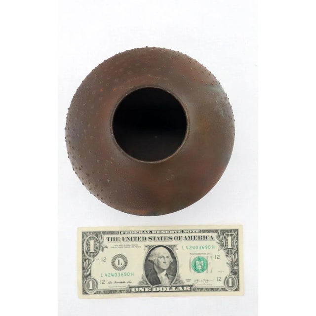 Ceramic Raku Fired Baluster Shape Mid-Century Modern Porcelain Vase For Sale - Image 7 of 11