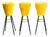 Chrome Stools with Mustard Yellow Velvet, Set of 3 For Sale