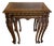 Set of 3 1930s Carved Burr Walnut Nesting Tables For Sale