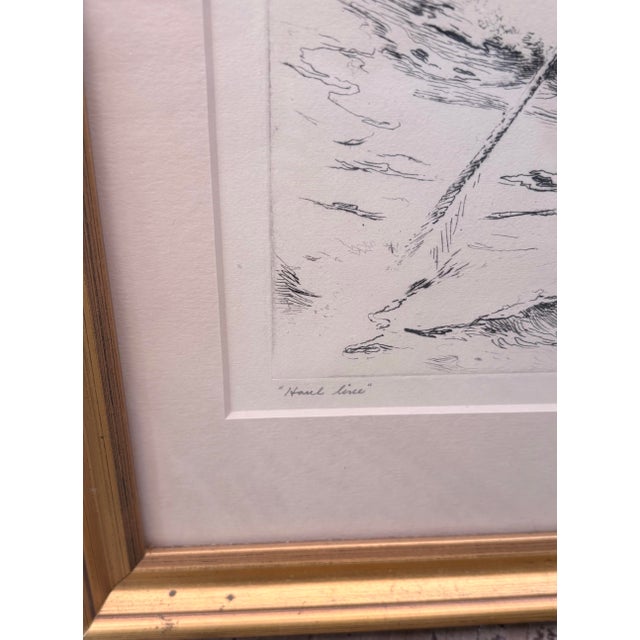 George Gale Signed Original Maritime Etching “Haul Line” Framed, Circa 1930s For Sale - Image 4 of 9