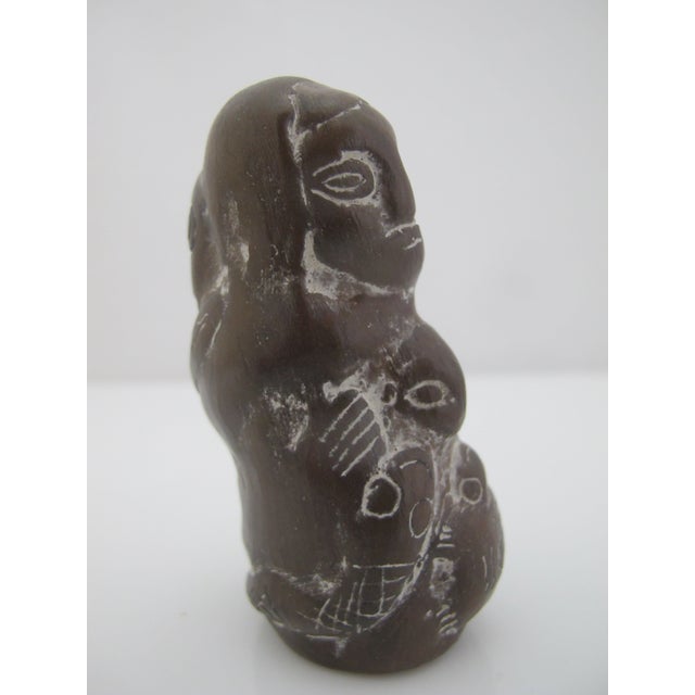 Tribal South American Pachamama Carved Stone Earth Mother & Animals Amulet Figurine For Sale - Image 3 of 8