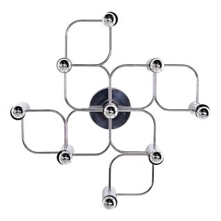Chrome Ceiling Light by Sciolari for Leola, 1970s For Sale