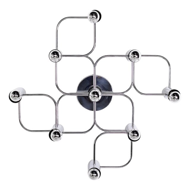 Chrome Ceiling Light by Sciolari for Leola, 1970s For Sale