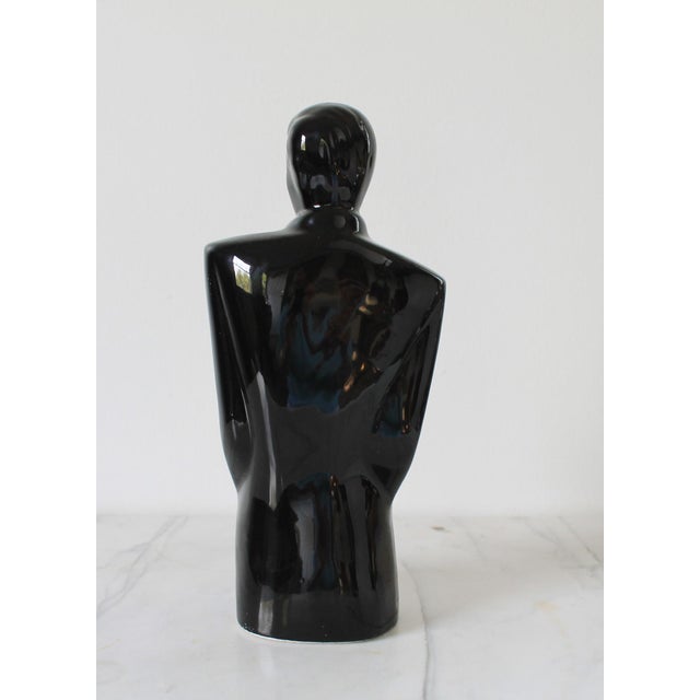 Vintage Postmodern Black Ceramic Figure For Sale In Milwaukee - Image 6 of 8