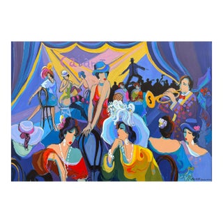 Isaac Maimon, Cabaret, Huge Original Painting on Canvas, Hand Signed, 45 X 63 In. Stretched For Sale
