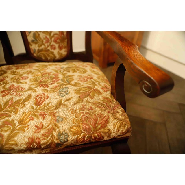 Antique Queen Anne Revival Carver Armchair with Floral Tapestry Upholstery, 1890s For Sale - Image 18 of 18