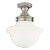 Chapman & Myers for Visual Comfort Signature Edmond Flush Mount in Polished Nickel with White School House Glass For Sale