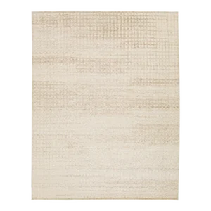 Modern Neutral Moroccan Style Wool Rug Featuring a Geometric Pattern by Apadana