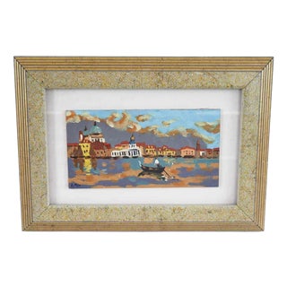 A. Toso, Venetian Landscape, Painting on Panel For Sale