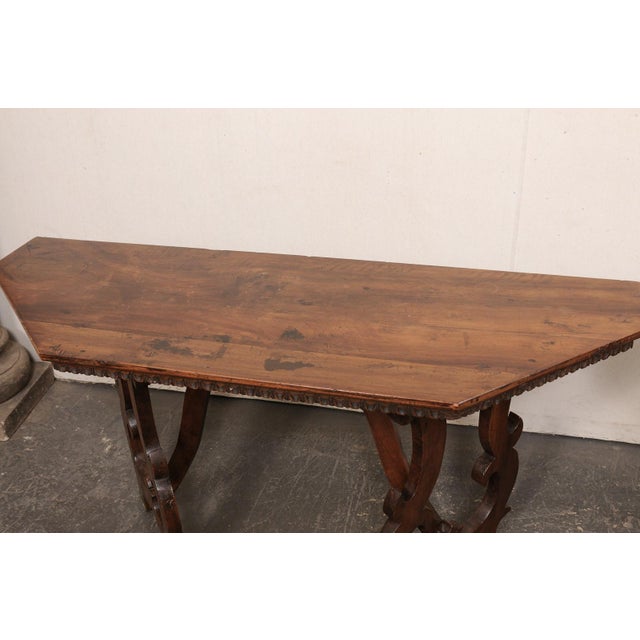 19th Century Italian Halved-Octagon Lyre Leg Consoles For Sale - Image 10 of 12