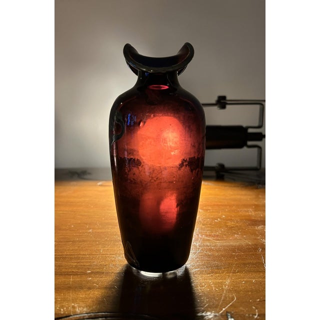 Iridescent Glass Soliflore Vase with Sterling Overlay For Sale - Image 12 of 16