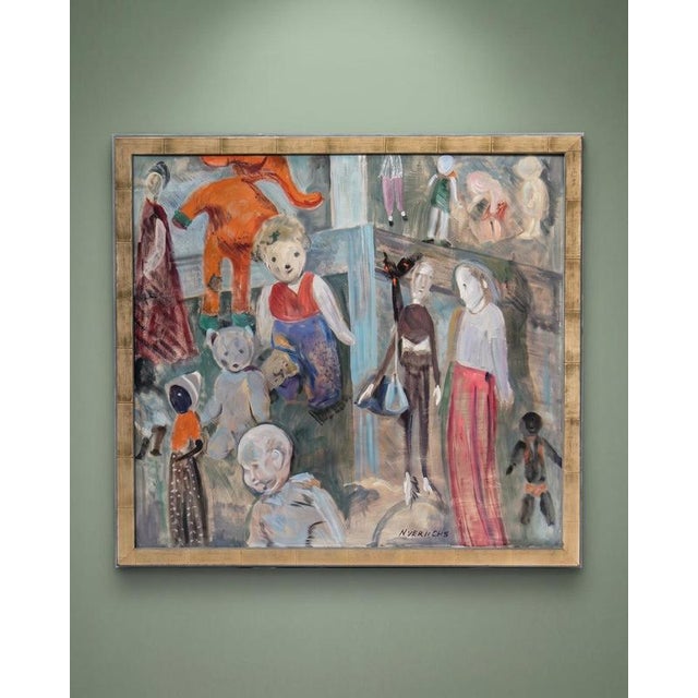 Margaretha Verheus, Waterloo Puppets, 1969, Oil Painting on Canvas, Framed For Sale - Image 13 of 13