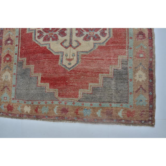 Oushak Vintage Antique Hallway Runner Rug For Sale - Image 9 of 10