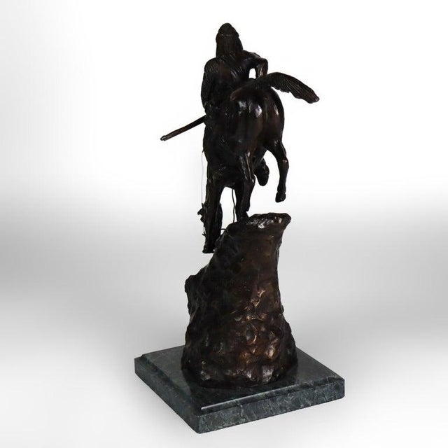 Vintage Frederic Remington Bronze Sculpture on Marble Base “Mountain Man" For Sale - Image 10 of 16
