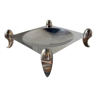 Vintage Silver-Plated Metal Fruit Bowl, 1970s For Sale