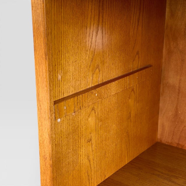 Mid 20th Century Minimalist Solid Oak Open Pedestal Cabinet or Media Stand For Sale - Image 4 of 18
