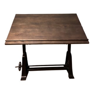 1910 American Trestle Drafting Table For Sale