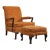 MCM Victorian-Style Carved Walnut Armchair and Ottoman For Sale