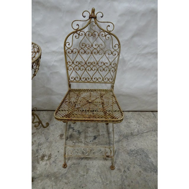 Wrought Iron Table & Chairs For Sale - Image 4 of 10