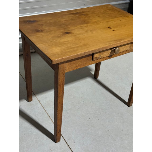 Victorian Antique Pine Table / Desk With Single Drawer From England For Sale - Image 3 of 18