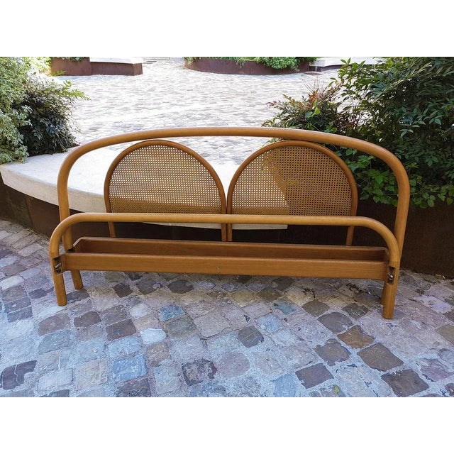 1980s Head and Footboard with Cane Inserts, 1980s, Set of 4 For Sale - Image 5 of 13