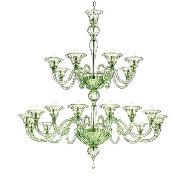 Murano Glass Chandelier with Rigadin Detailing by Simoeng for Simoeng For Sale