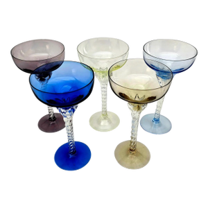 Mid 20th Century Blefeld Twist Stem Champagne Coupes - Set of 5