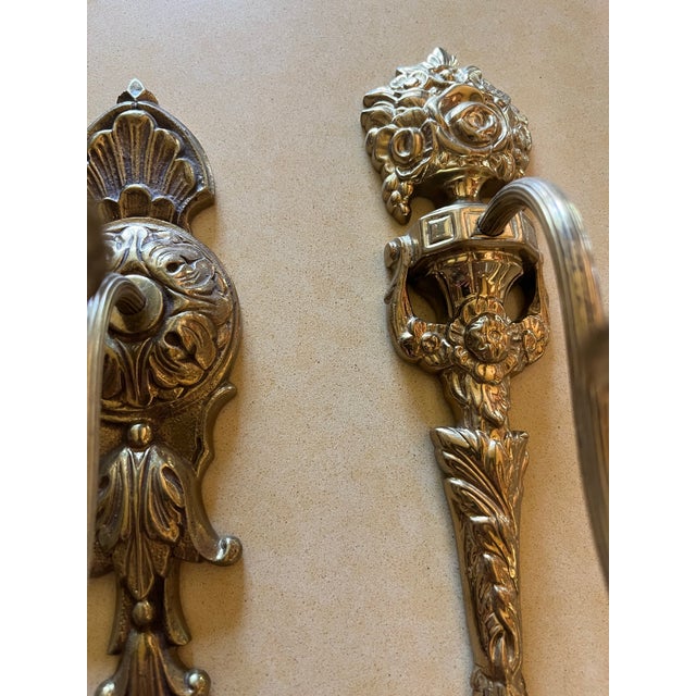 Metal Gustavian-Style Shell Sconces - A Pair For Sale - Image 7 of 7