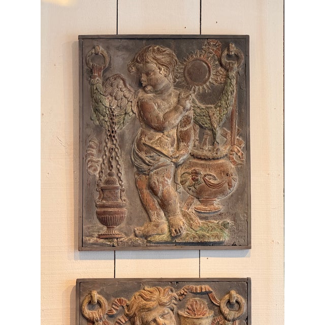 Pair 19th Century Carved Relief Panels For Sale - Image 9 of 14