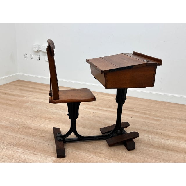 Mid Century School Desk 1950s For Sale - Image 12 of 12