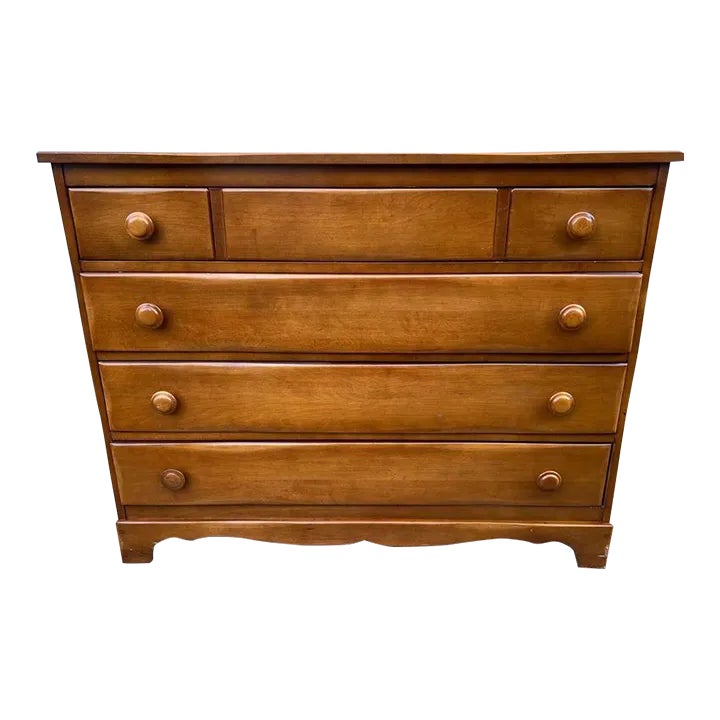 Late 20th Century Vintage Solid Maple Dresser | Chairish