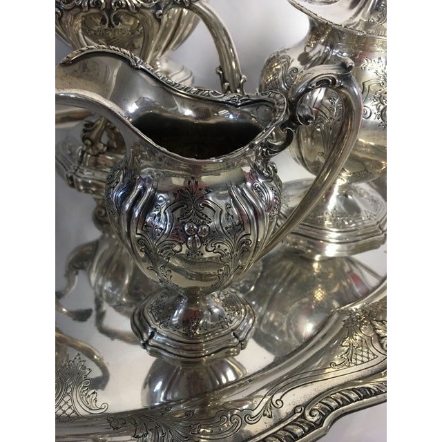 Silver 1930s Art Nouveau Gorham Silver Co. Silver Sterling Tea Service - Set of 7 For Sale - Image 8 of 11