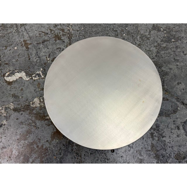 Arhaus Arhaus Industrial Modern Round Metal Adjustable Weston Crank End Table For Sale - Image 4 of 12