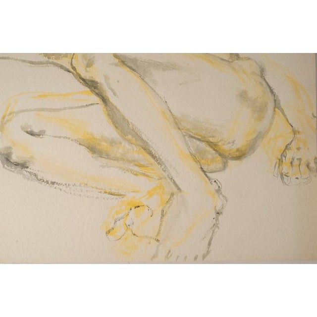Unknown, Depicting a Man Lying Down, 20th Century, Watercolour on Paper For Sale - Image 3 of 6