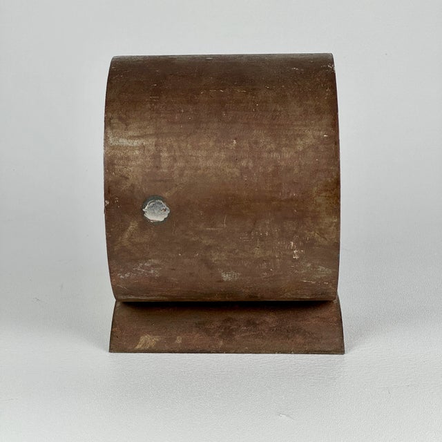 1990s Vintage Rusty Steel Metal Cylindrical Tabletop Art Sculpture - After Richard Serra For Sale - Image 5 of 11