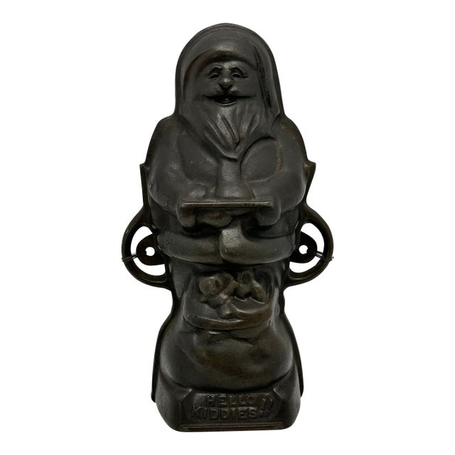 Rare Vintage Authentic Griswold #897 Cast Iron Santa Claus "Hello Kiddies" Cake Mold in Mint Condition - Never Used For Sale