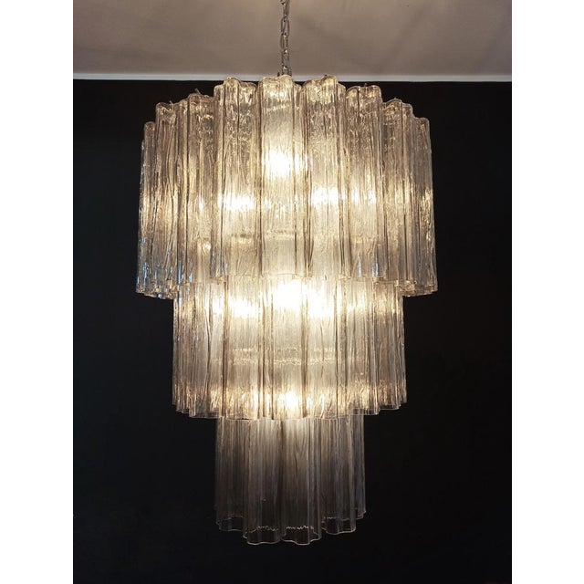 Gray Large Three-Tier Murano Smoked Glass Tube Chandelier, 1990 For Sale - Image 8 of 18