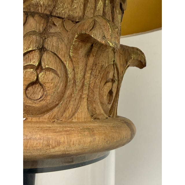 Brown Restoration Hardware Corinthian Capital Acrylic Floor Lamp For Sale - Image 8 of 12