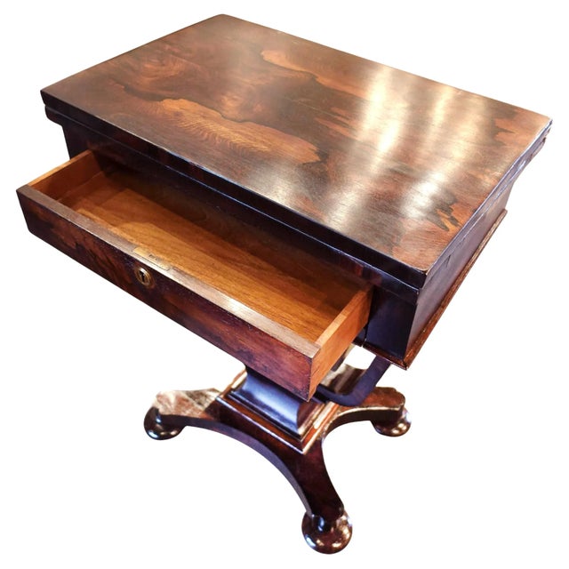 19th Century Regency or Victorian Rosewood Game Table For Sale - Image 11 of 13