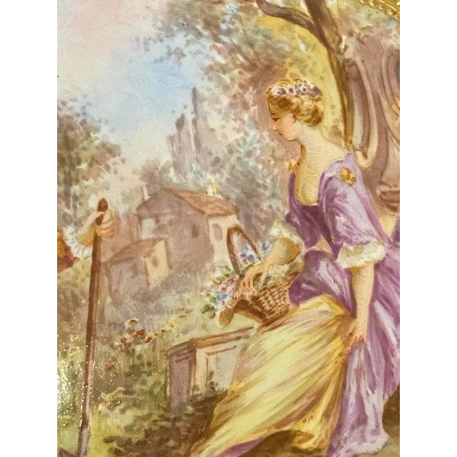 19thC French Sèvres Blue Porcelain Gilt Gallant Scene Box For Sale - Image 13 of 18