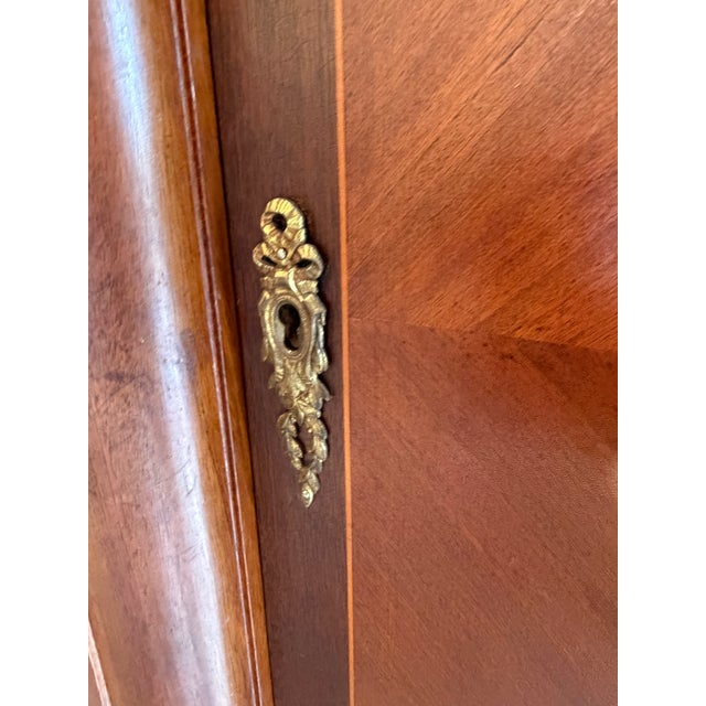 Wood Antique French Louis XVI Marquetry & Ormolu Mirrored Armoire Wardrobe For Sale - Image 7 of 10
