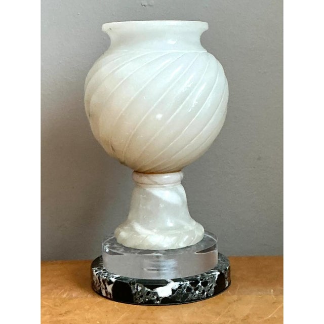 Mid 20th Century Vintage Alabaster Scorpion Bowl Lamp For Sale - Image 5 of 12