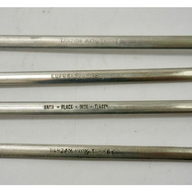 Mid 20th Century Vintage Turkish Brass & Stainless Steel Shish Kebab Skewers - Set of 10 For Sale - Image 5 of 6
