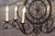 Black Mid 20th Century French Wrought Iron Six-Light Clock Face Chandelier with Scrolling Arms For Sale - Image 8 of 10