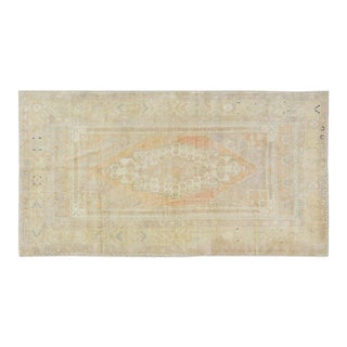 Vintage Turkish Oushak Hand Knotted Wool Rug, 4'5''x8'3'' For Sale