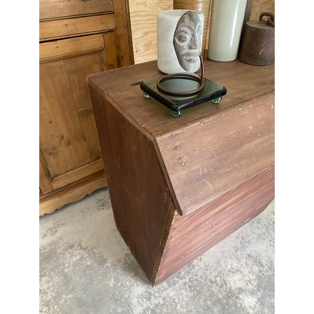 19th C Primitive Weathered Grain Bin / Console Table For Sale - Image 9 of 17
