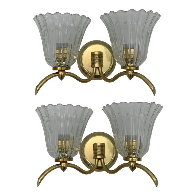 Wall Lamps from Seguso Vetri Darte, 1960s, Set of 2 For Sale