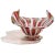 Vintage Italian Art Glass Footed Bowl Murano Glittery Copper Aventurine Pink Red White Ribbons Dish For Sale In Orlando - Image 6 of 8